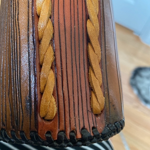 HANDMADE Western Leather Satchel Tote Purse Womens painted southwestern Artsy - Picture 10 of 16